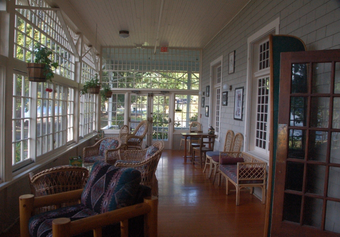 the sunroom of Lake Crescent Lodge, the Olympic Peninsula, Washington